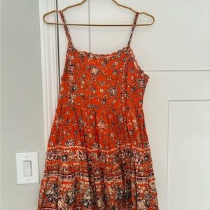 Urban Outfitters Orange Lace-Trimmed Dress